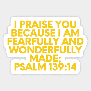 Bible Verse Psalm 139:14 Sticker